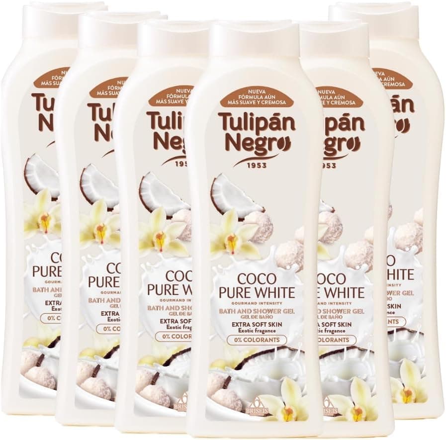 Tulipan Negro, Gel de banho de coco puro white, 650 ml x 6