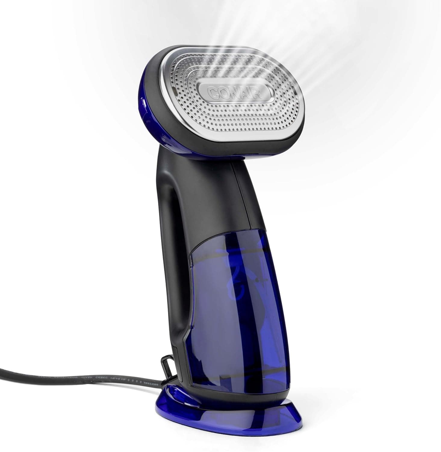 Conair GS108E Ferro a vapor vertical e horizontal Steam & Iron Turbo 2 em 1, vaporizador de roupa, 1840 W, elimina 99,9% das mercadorias, ideal para viagens e casa