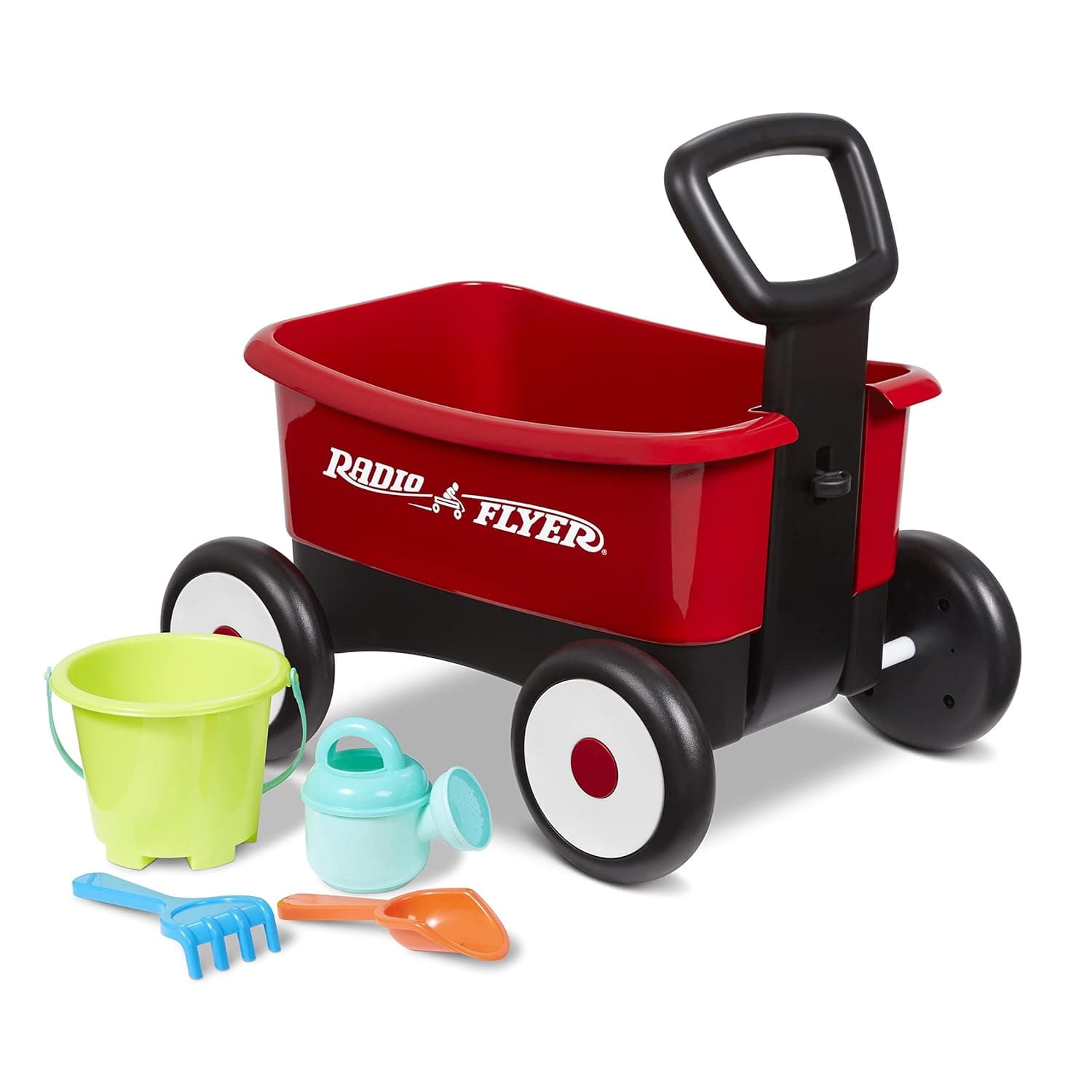 Radio Flyer -Meu primeiro carro com ferramentas de jardim Wagon, cor vermelha (609GTAZ)