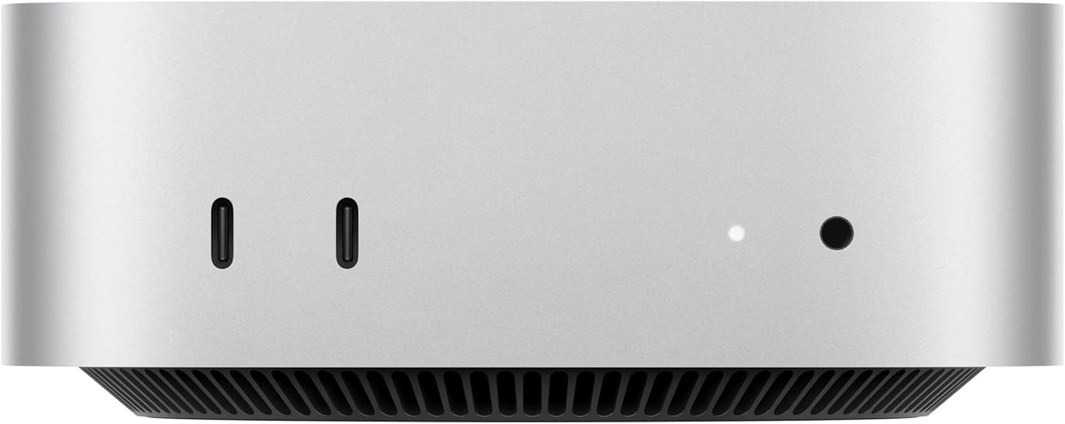 Apple Mac Mini computador de mesa com chip M4, CPU de 10 núcleos e GPU de 10 núcleos: projetado para Apple Intelligence, 16 GB de memória unificada, SSD de 512 GB, Gigabit Ethernet