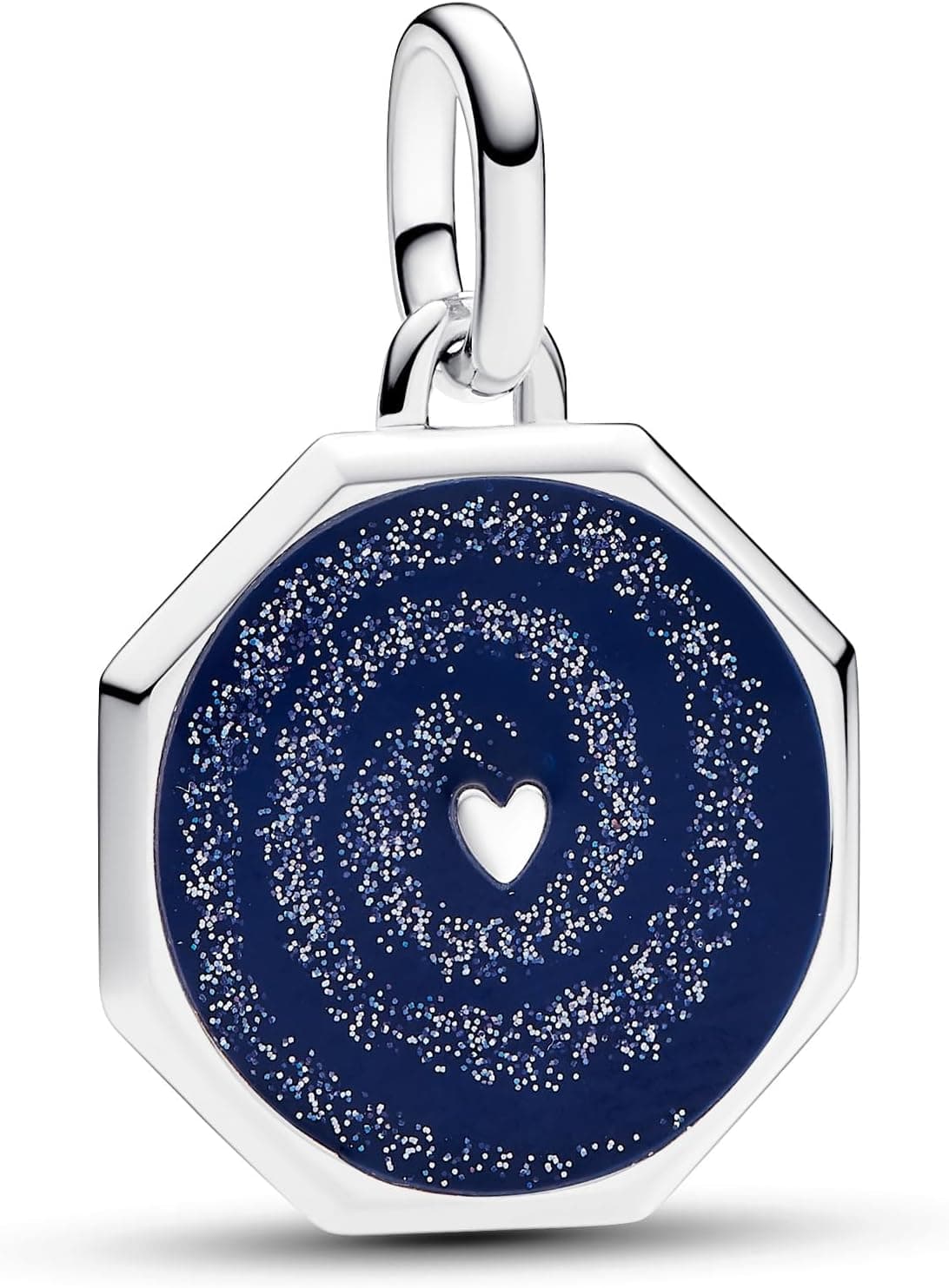 PANDORA Medalhão de prata de lei com cristal azul e violeta e esmalte roxo