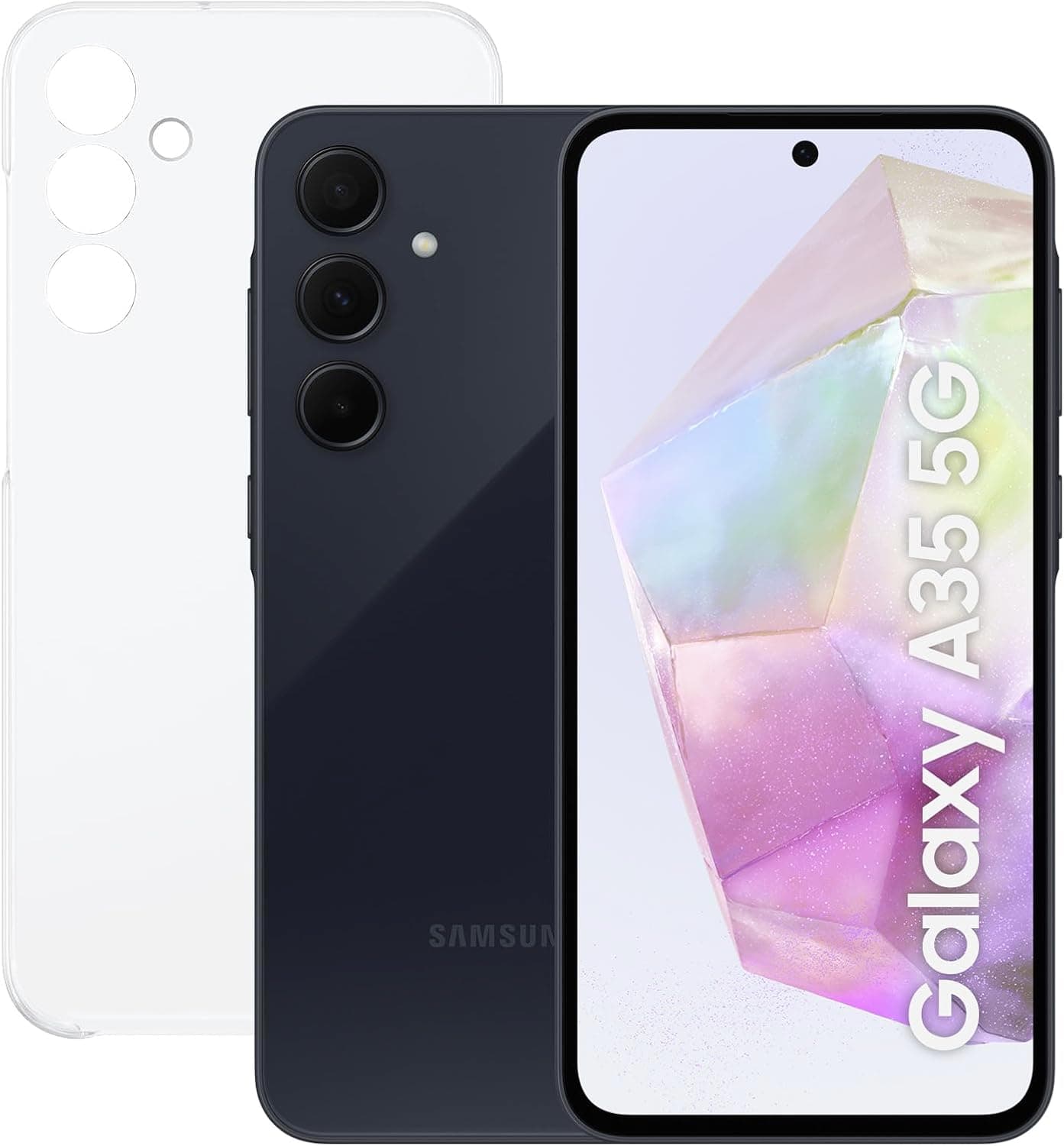 Samsung Galaxy A35 5G 128GB capa transparente - telemóvel Android, smartphone livre, 6 GB RAM, bateria 2 dias de duração, câmara 50 MP, preto
