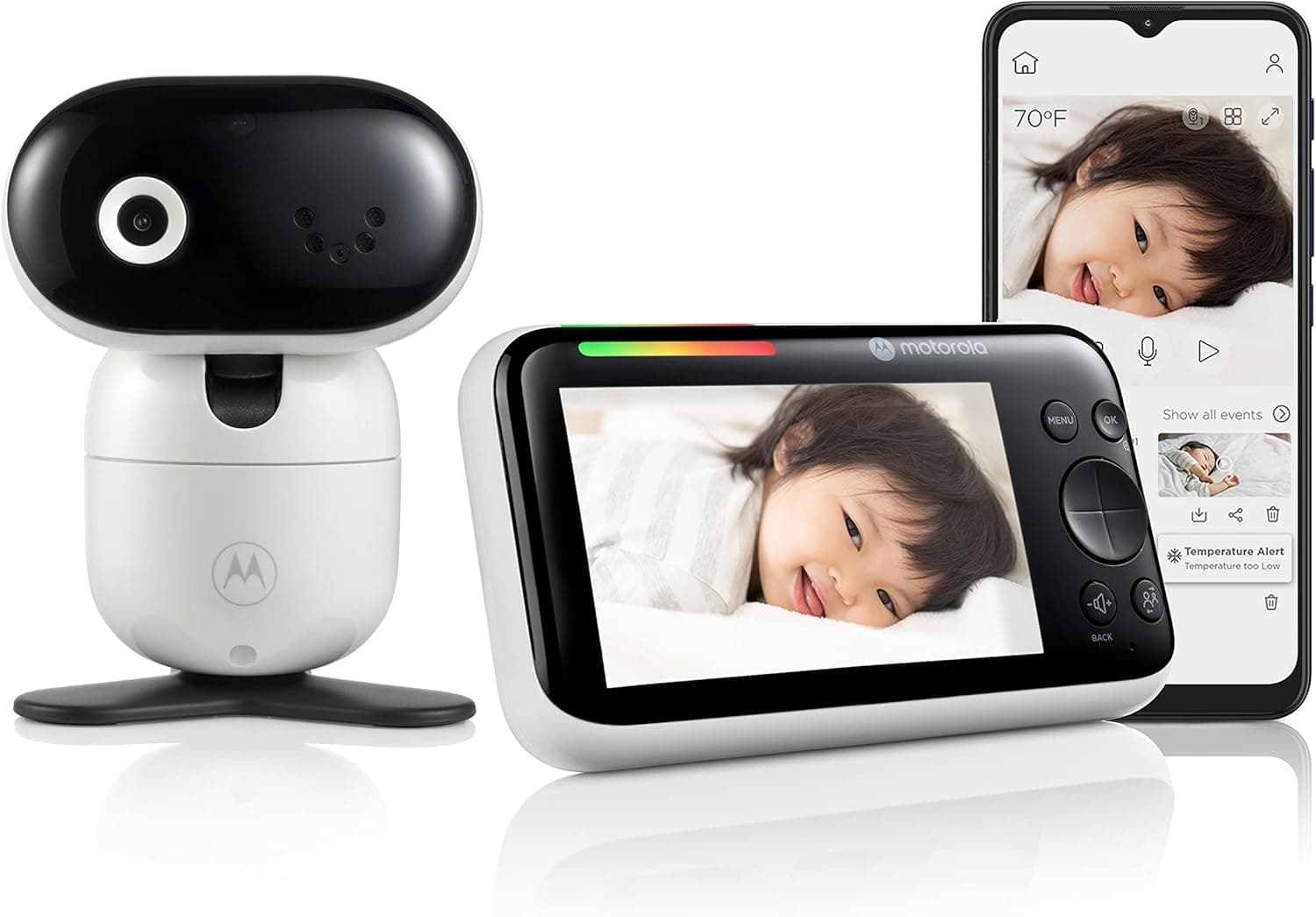 Motorola Nursery PIP1610 HD Wifi Video Baby Monitor com unidade para pais de 5 polegadas HD 720p e Motorola Nursery App - Panorâmica, inclinação e zoom remotos - Conversa bidirecional - seguro