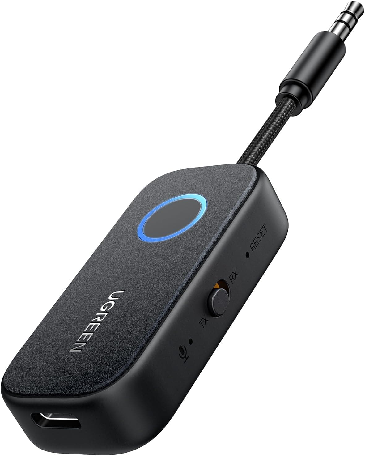 UGREEN Adaptador Bluetooth 2 em 1 transmissor recetor 5.2 áudio jack 3,5 mm para TV altifalante de carro auriculares amplificador móvel PC