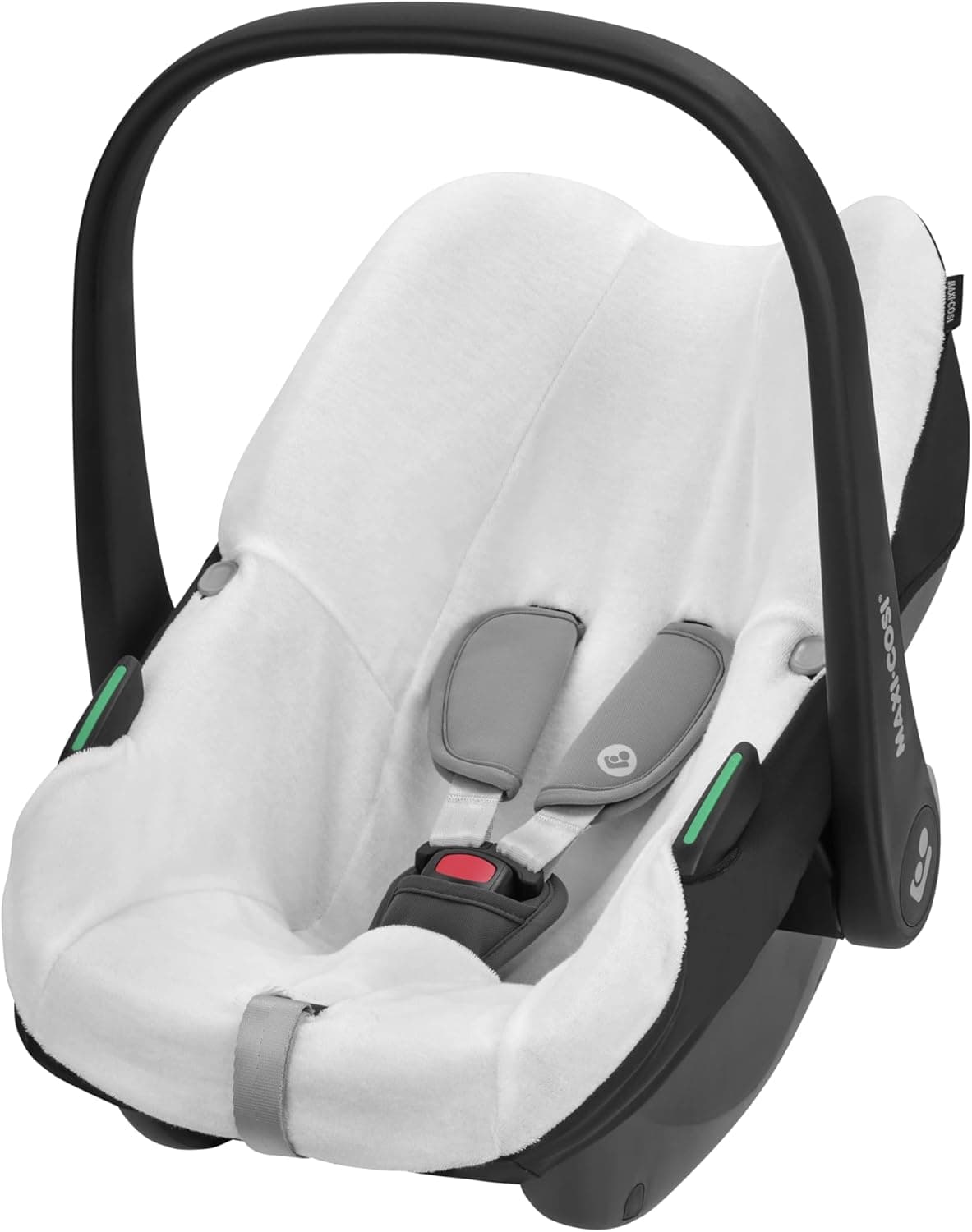 Maxi-Cosi Capa de cadeira de carro em algodão orgânico para abrioFix i-Size / Pebble S, capa de cadeira de carro para bebé, suave, respirável, absorve a humidade, lavável na máquina, natural White