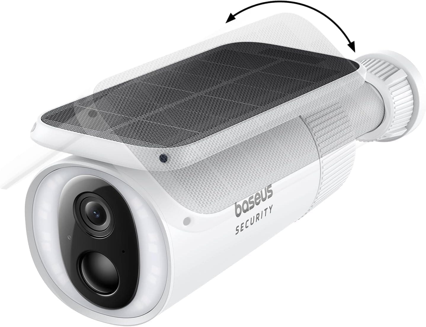 Baseus Security S1 Câmara de vigilância WiFi exterior solar, rastreamento solar automático 2K câmara de segurança exterior com painel solar, visão noturna, IP67, 8 GB armazenamento local sem taxa