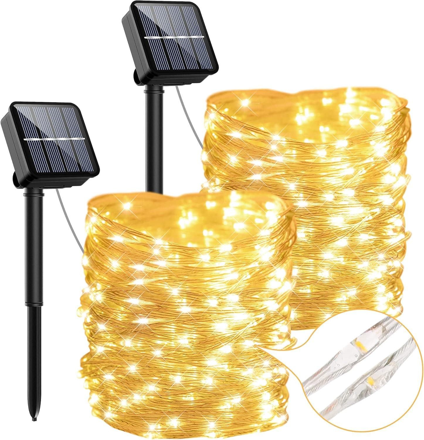 Guirlandas luzes solares exteriores, 240 LED 13,5 m, 8 modos, decoração para o Natal, festas, casamentos, pátio, quarto, jardins, festivais, etc