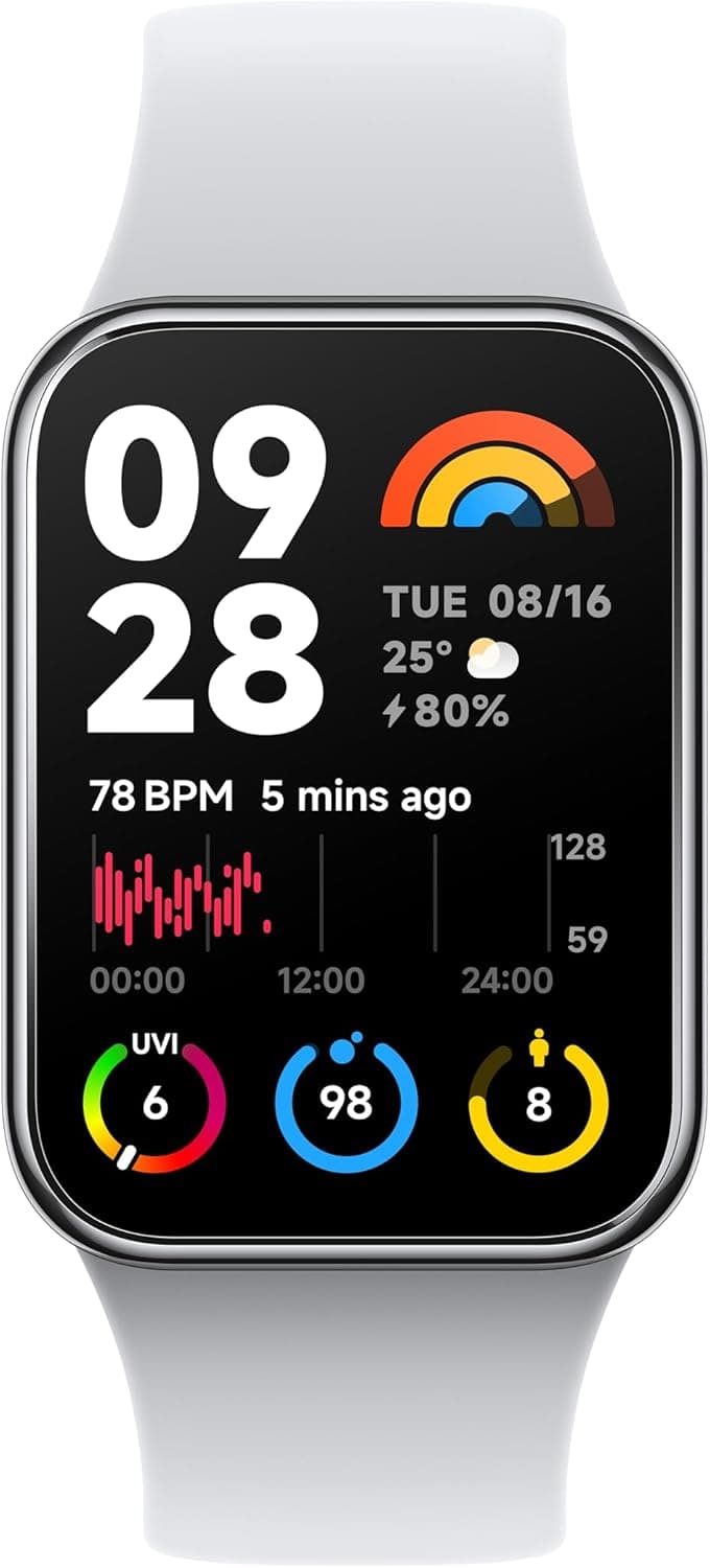Xiaomi Smart Band 8 Pro Pulseira de atividade de 1,74", corpo leve e ultrafino de 9,99 mm, + 150 modos desportivos, SpO2, 5ATM, bateria de até 14 dias, cinzento