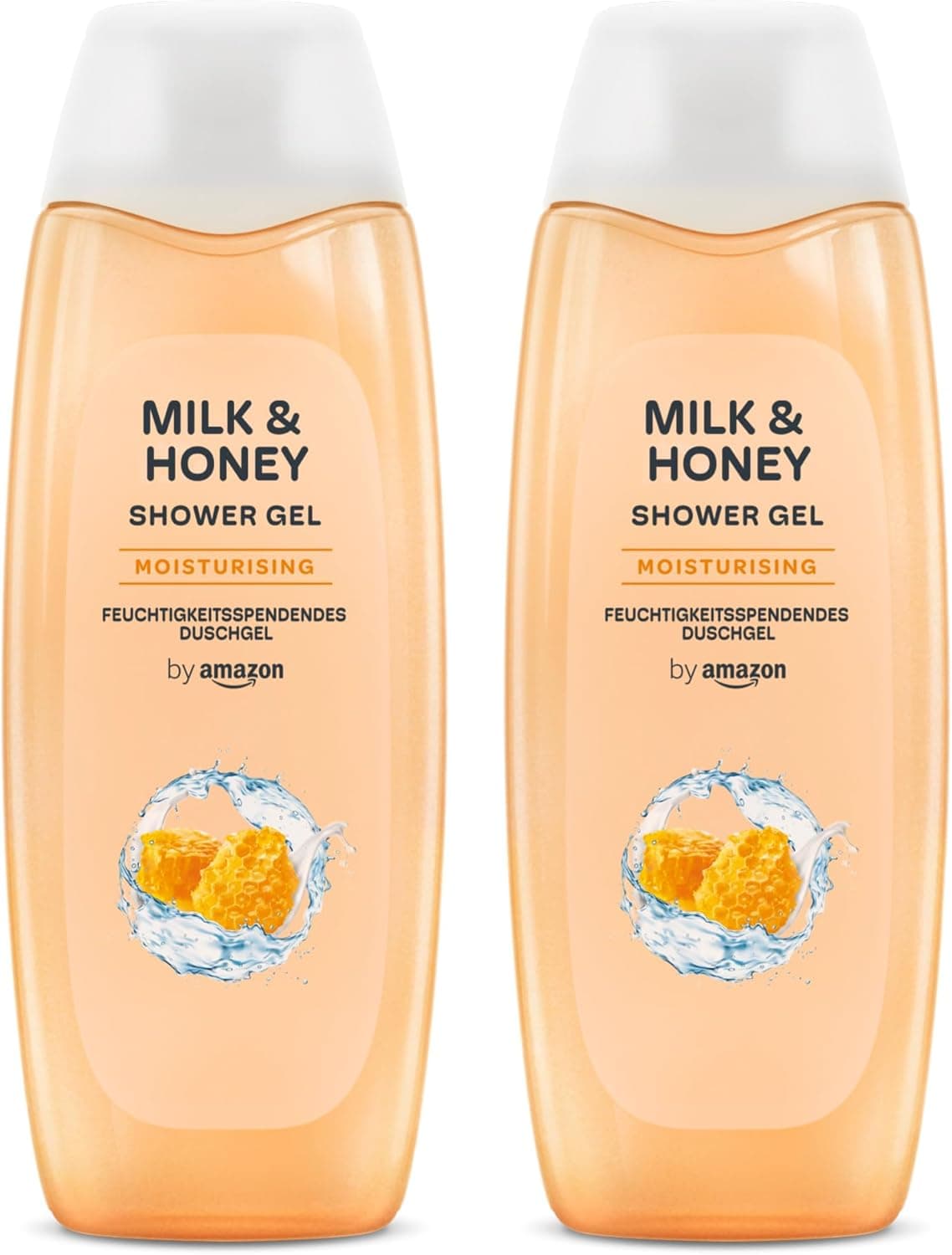 by Amazon Gel de banho mel e leite, 2 x 500 ml