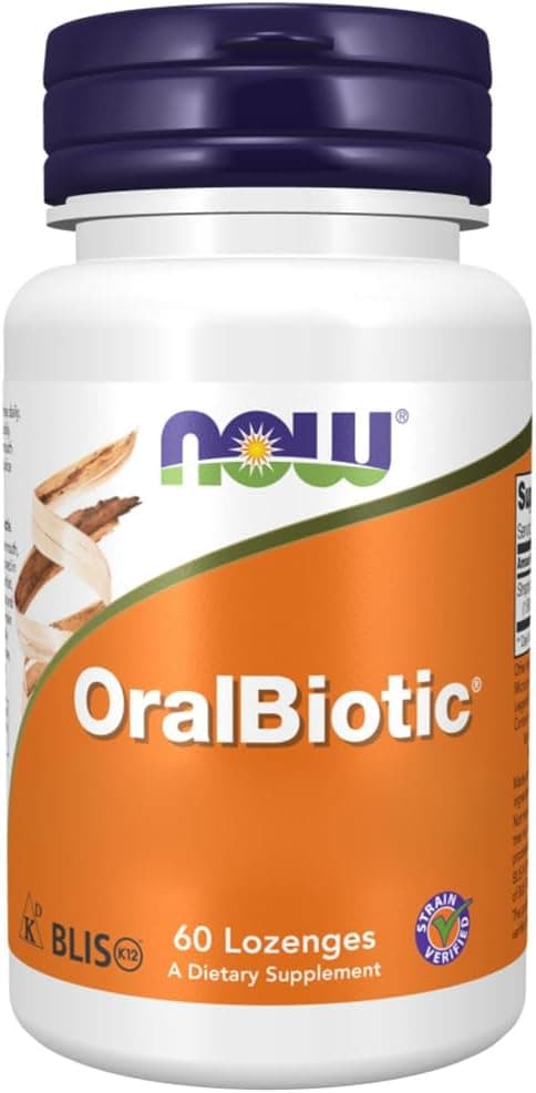 Now Foods, Oralbiotic, com Streptococcus Salivarius, 60 comprimidos, testados em laboratório, sem glúten, sem OGM, vegetariano, sem soja