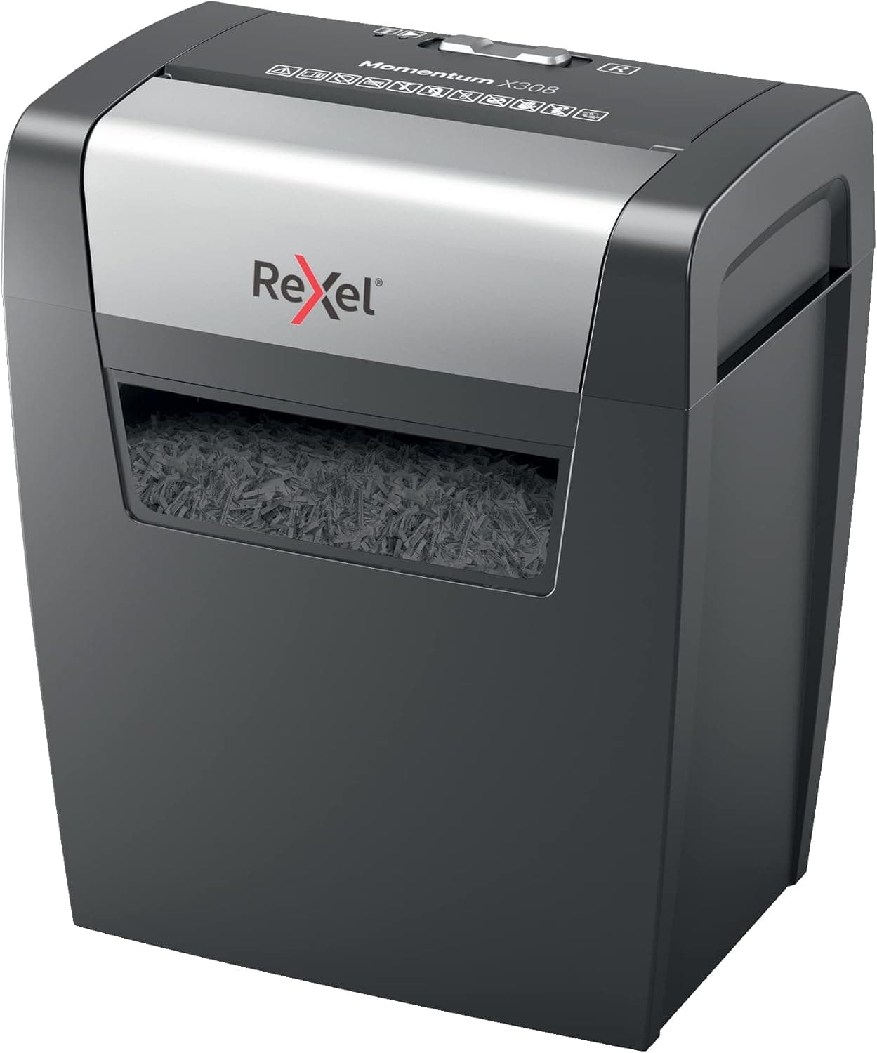 Rexel Momentum X308 | Destruidora de papel com corte em confete para 8 folhas e depósito de 15 L