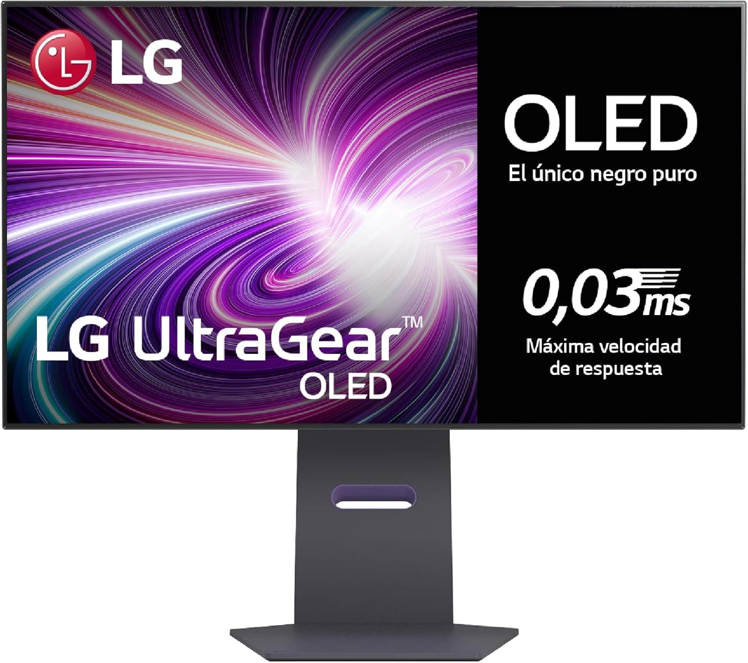 LG 32GS95UE-B.AEU - Monitor Ultragear, OLED, 32 Pulgadas, 3840x2160, 16:9, 1200000:1, 0,03ms, 240 Hz, G-Sync, FreeSync Premium Pro, Antideslumbrante, Curvatura Óptima, Tecnología MLA+, Negro 32'' OLED 240Hz 4K 