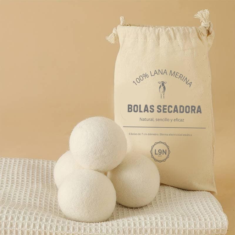 Bolas para secador de roupa, 6 peças de bolas de secagem de 7 cm para máquina de secar lã 100 % de ovelha, reduzem o tempo de secagem, são reutilizáveis e servem como amaciador natural