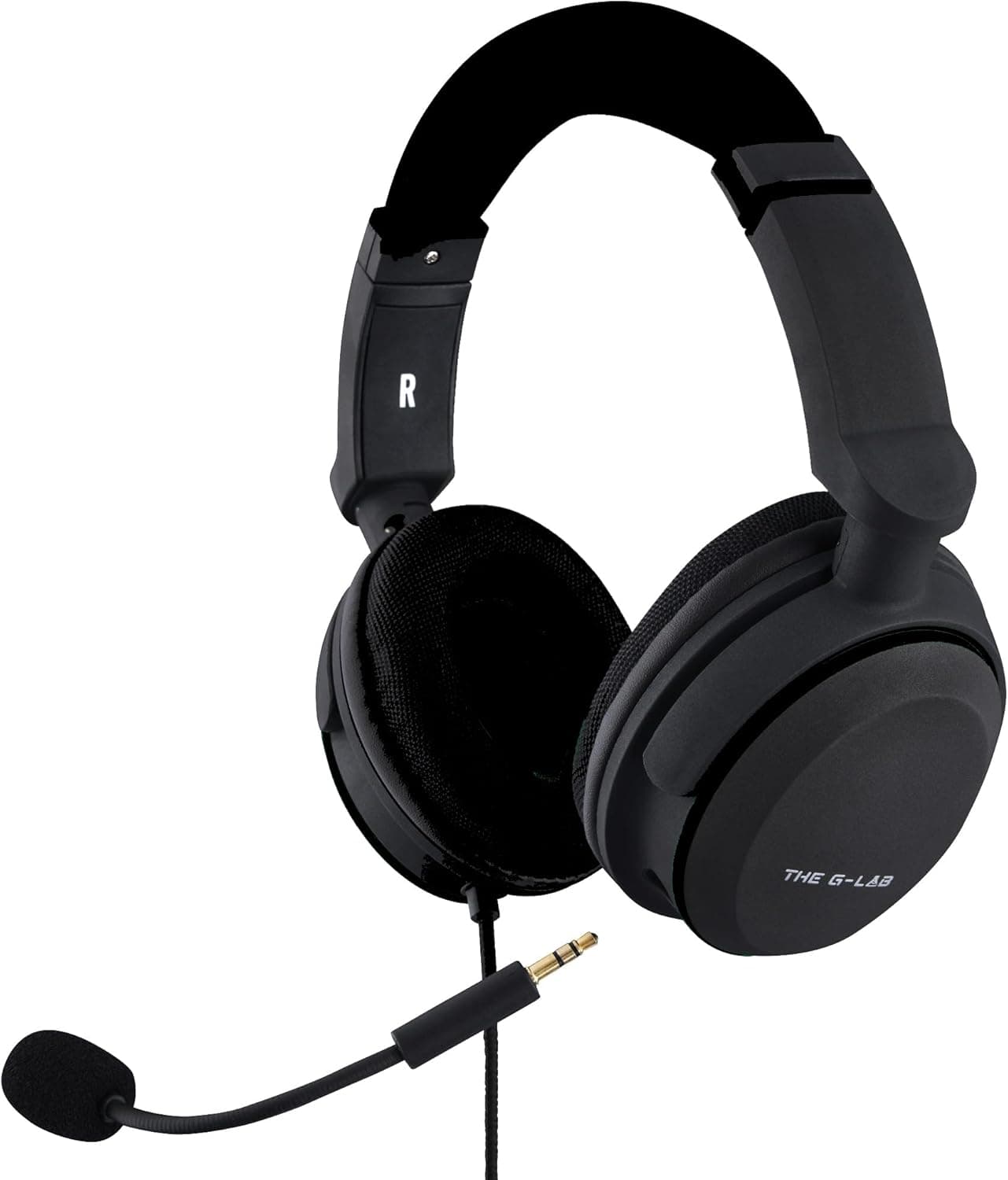 The G-Lab Korp Carbon Auriculares para videojogos com microfone reforçado, microfone destacável, confortável e leve, compatível com Xbox One PC PS5 Switch Smartphone (preto)