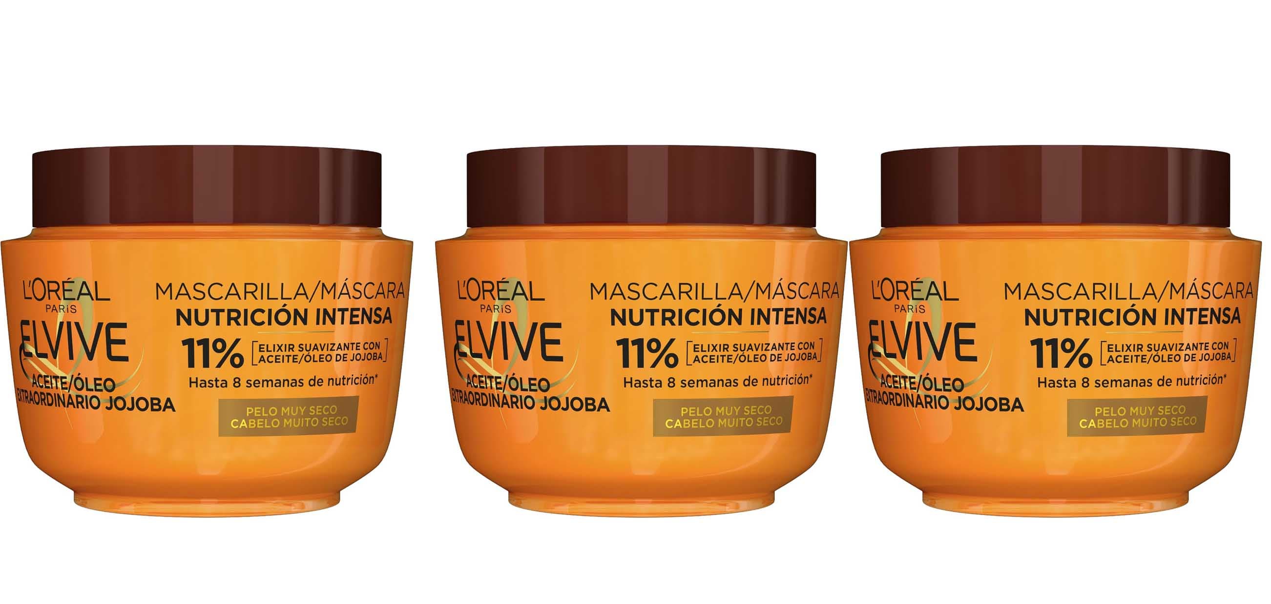 L'Oreal Paris Elvive Máscara nutritiva óleo extraordinário com óleo de jojoba, para cabelo seco, 300 ml