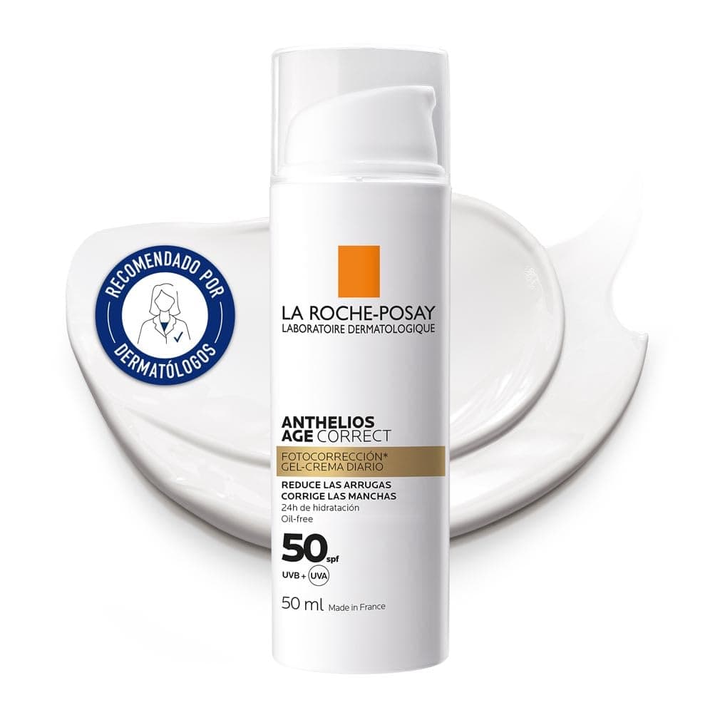 La Roche Posay Gel-Creme Protetor Antienvelhecimento, Fotocorretor de Uso Diário com FPS 50, Corrige Rugas e Manchas Escuras, Melhora a Elasticidade, Fórmula com Tecnologia Cellox-B3, Anthelios, 50 ml