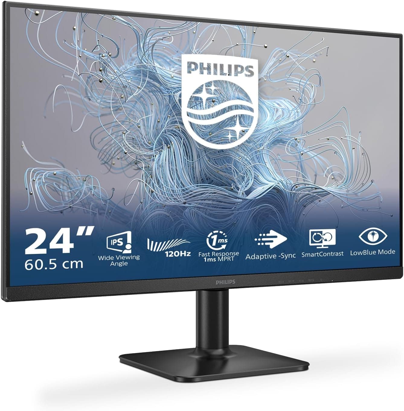 Philips 24E1N1100 Monitor Full HD de 24 polegadas, 120 Hz, sincronização adaptativa. (1920x1080, 1x D-Sub, 1x HDMI 1.4) preto