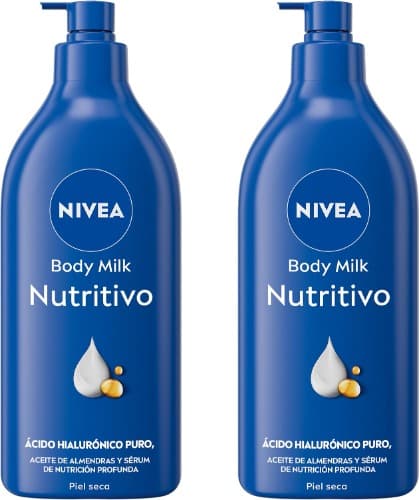 NIVEA Body Milk nutritivo (1 x 625 ml), leite corporal que hidrata durante 72 h, creme hidratante corporal com óleo de amêndoas e ácido hialurónico para pele seca