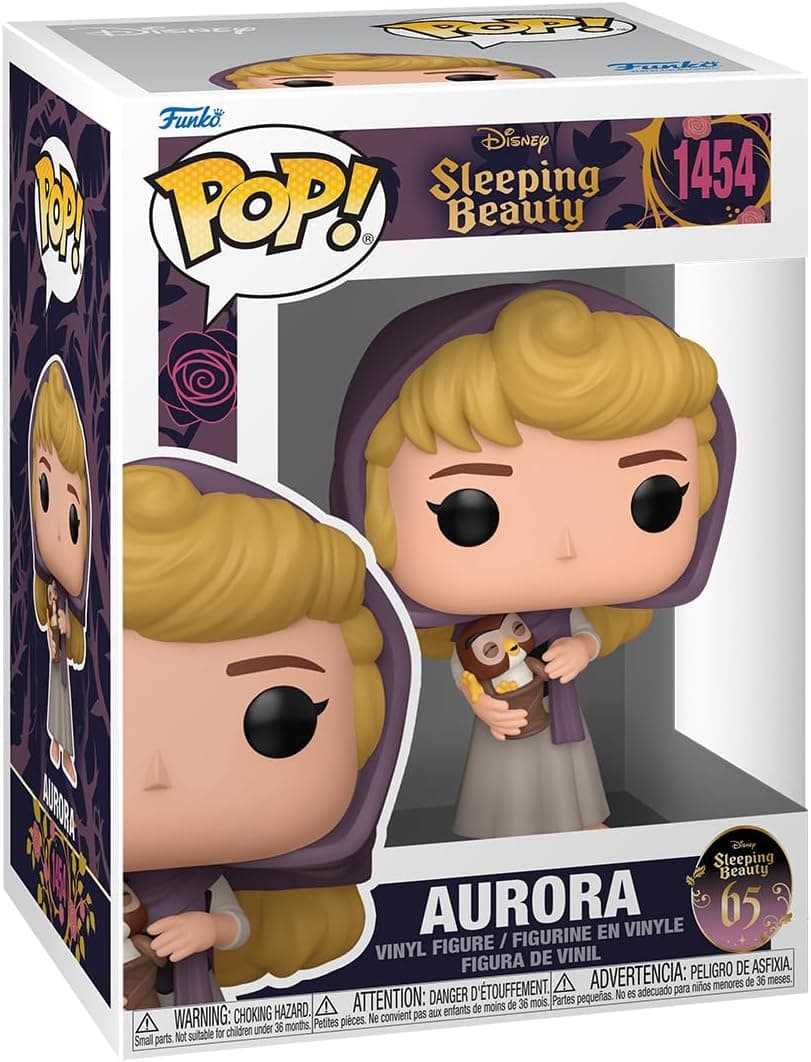 Funko Pop! Disney: Sleeping Beauty 65th Anniversary - Aurora with Owl - a bela adormecida - figura de vinil colecionável - ideia de presente- Mercadoria oficial - brinquedos para crianças e adultos