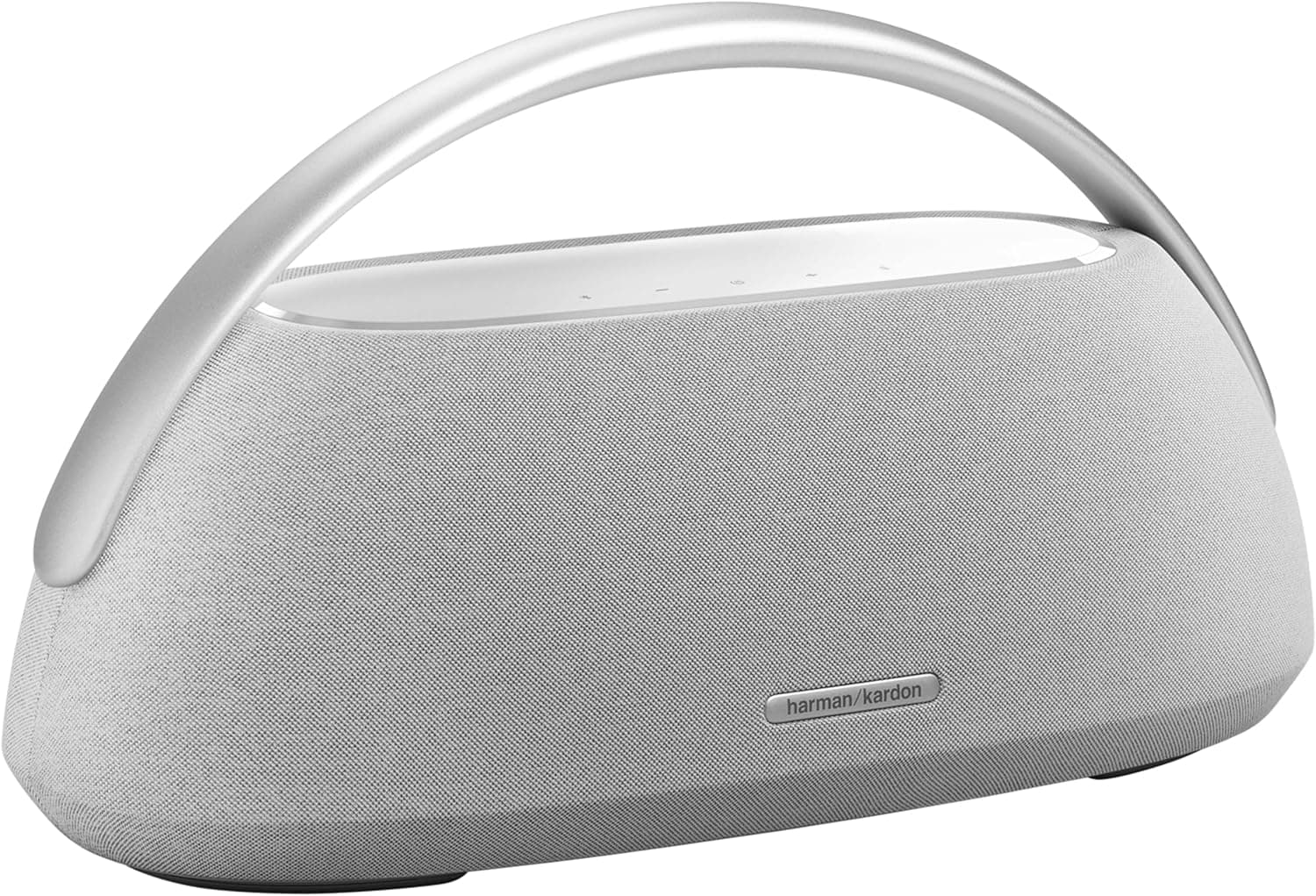 Harman Kardon Go Plus Play 3 Altifalante portátil, com som estéreo, design elegante, tecnologia Bluetooth, controlos tácteis intuitivos e duração da bateria de até 8 horas, cinzento, tomada