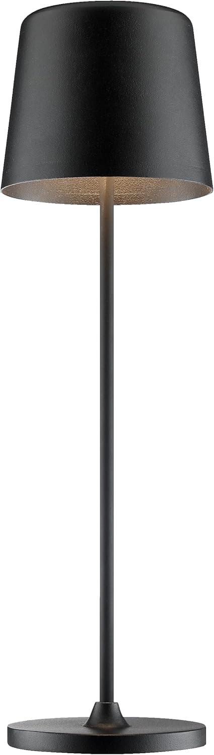 Candeeiro de mesa LED Lightbox para uso interior e exterior | 37 cm/23 cm de altura, Ø 10 cm | Candeeiro de mesa para exterior Matt Preto com dimmer sensível ao toque | móvel/sem fios/portátil | USB recarregável/bateria 310 lm e 3000000 K