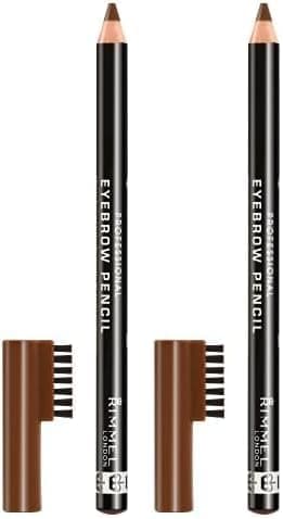 Rimmel London Professional Eye Brow Pencil #002 - Hazel, castanho, 1,4 g (embalagem de 2)