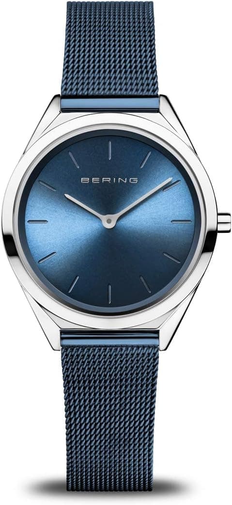 BERING 17031-307 | Relógio de quartzo unissexo com caixa em aço inoxidável, bracelete milanesa e vidro de safira