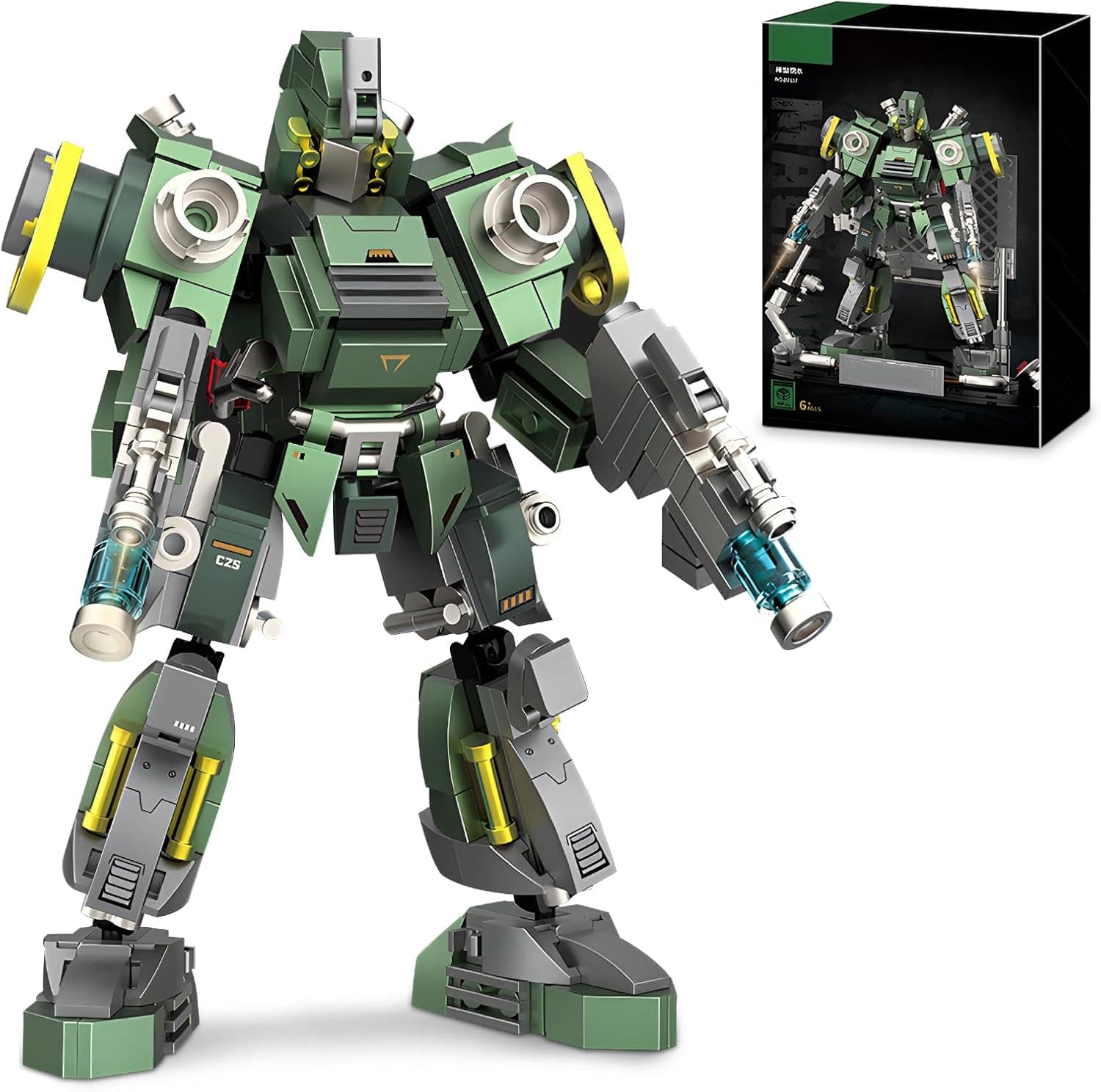 HIGH GODO Mech - Conjunto de blocos de construção para crianças (verde)