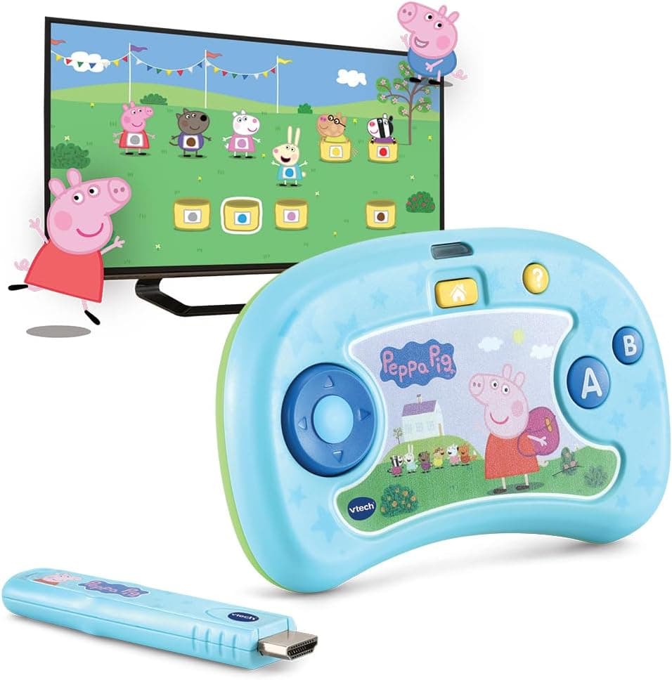VTech - V.Smile TV New Generation Peppa Pig | Consola educacional para crianças + 3 anos, aprenda a contar, vocabulário, sequências de números