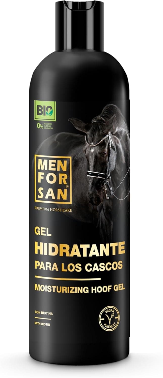 MENFORSAN Gel hidratante de cascos para cavalos, 500 ml | Dureza e flexibilidade, bio - Vegan Friendly - 100 % natural | Premium Horse Care