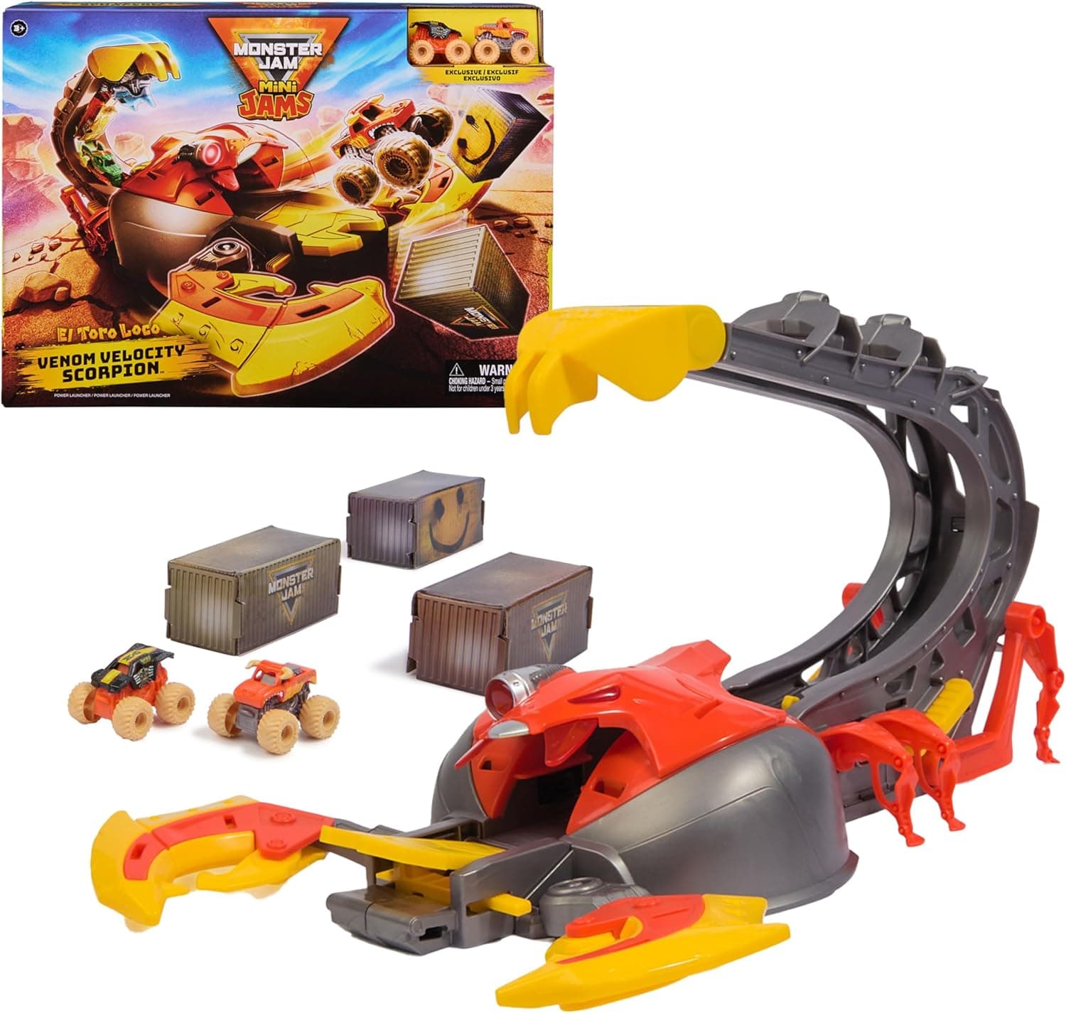 Monster Jam - Cenário O touro louco Venom Velocity Scorpion mini JAMS touro louco e MAX-D balança monstro de metal 1:87-6069752-Monster Truck-carros para crianças - jogos infantis - brinquedos
