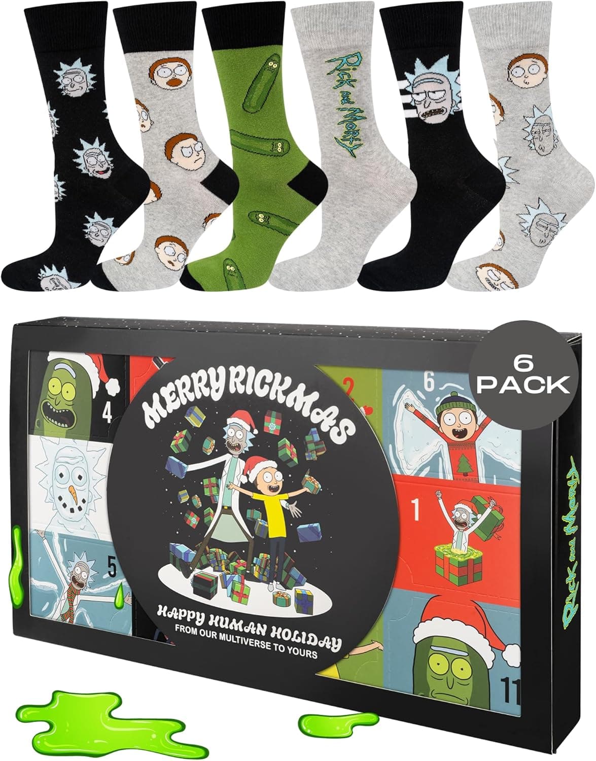 soxo Warner Bros Rick And Morty Meias para homem, pack de 6 pares