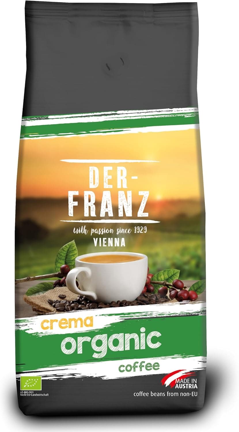 Der-Franz - Café creme orgânico com certificação UTZ, em grão, 1000 g