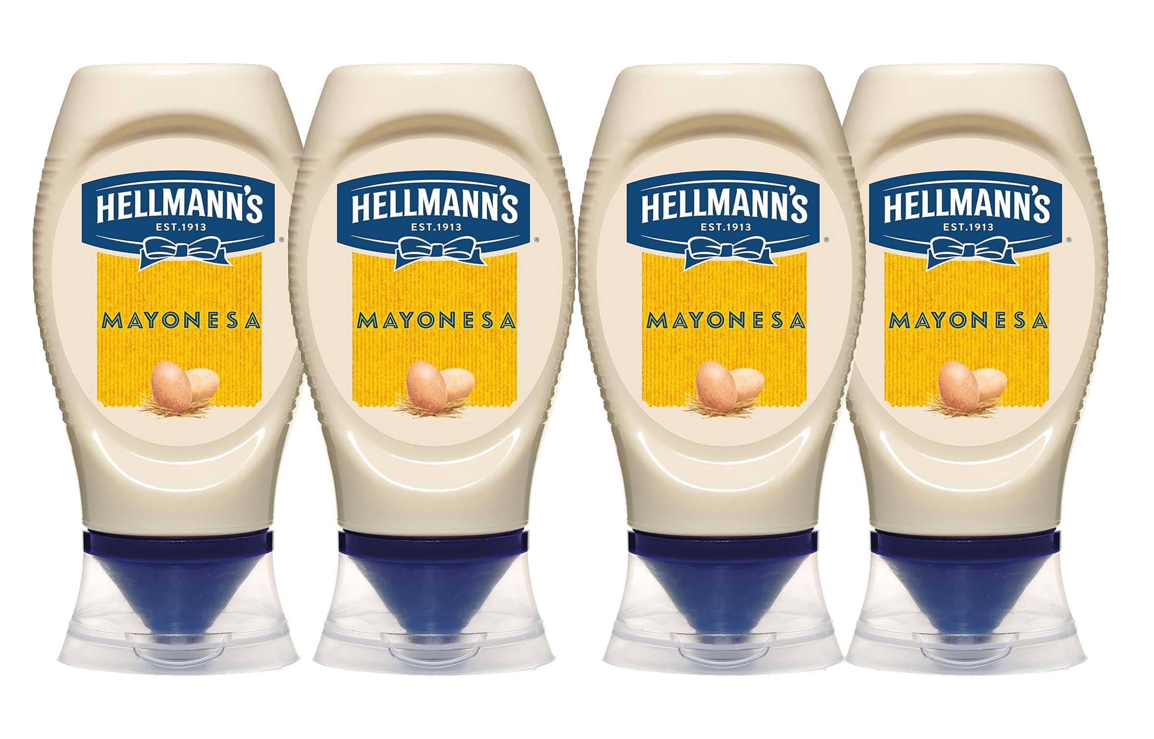 Hellmann's - Maionese em frasco dispensador grande com ovos 100% de corrente, 250 ml ( 5 unidades)