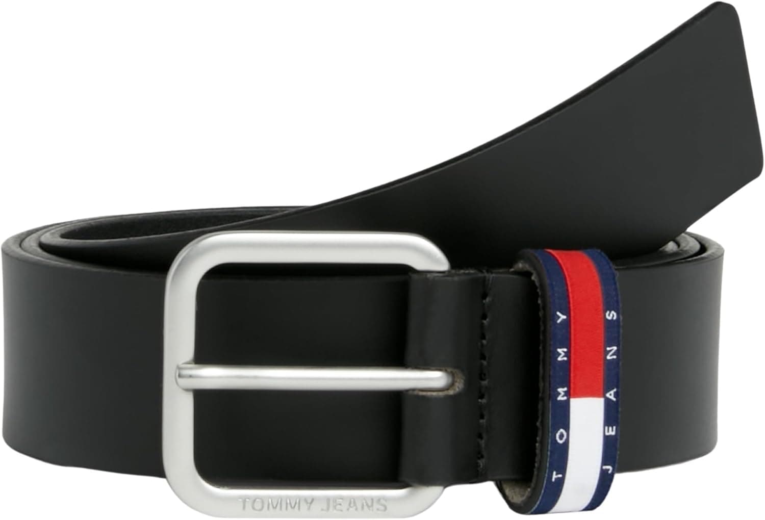 Tommy Jeans Cinto de homem Ryan regular com bandeira de pele, 80 cm