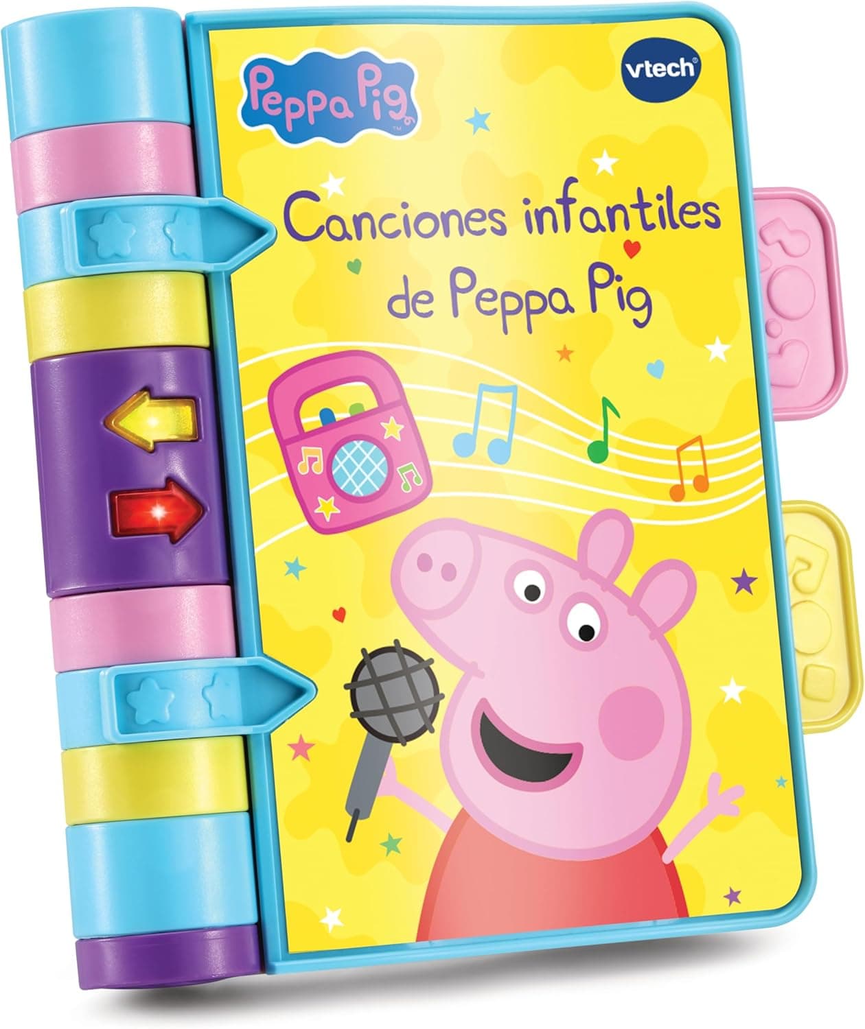 VTech - Canções infantis de Peppa Pig, livro infantil educacional, páginas com ilustrações interativas, ergonómico, explore e aprenda, versão ESP