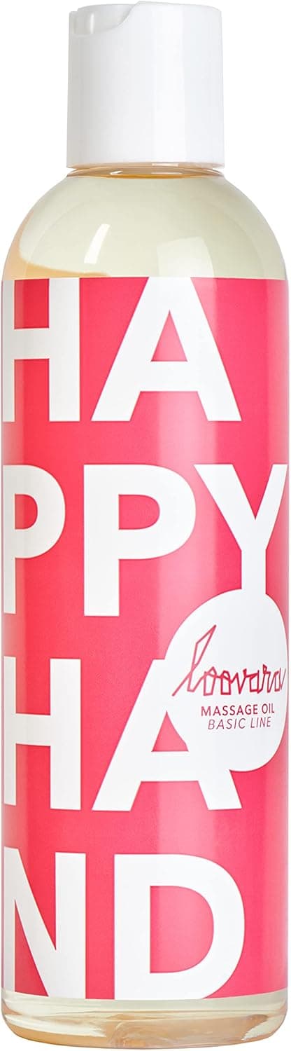 Loovara - Óleo de massagem sexual 250 ml Happy Hand - óleo corporal aroma neutro - dermatologicamente testado, óleo de massagem corporal - ideal para casais adequado brinquedos sexuais - vegano