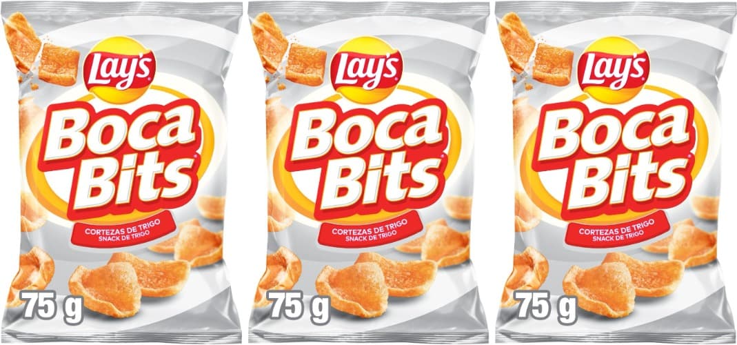 Lay's Bocabits, Snack de casca de trigo com sabor de carne, produto de aperitivo, saco individual, 75 g
