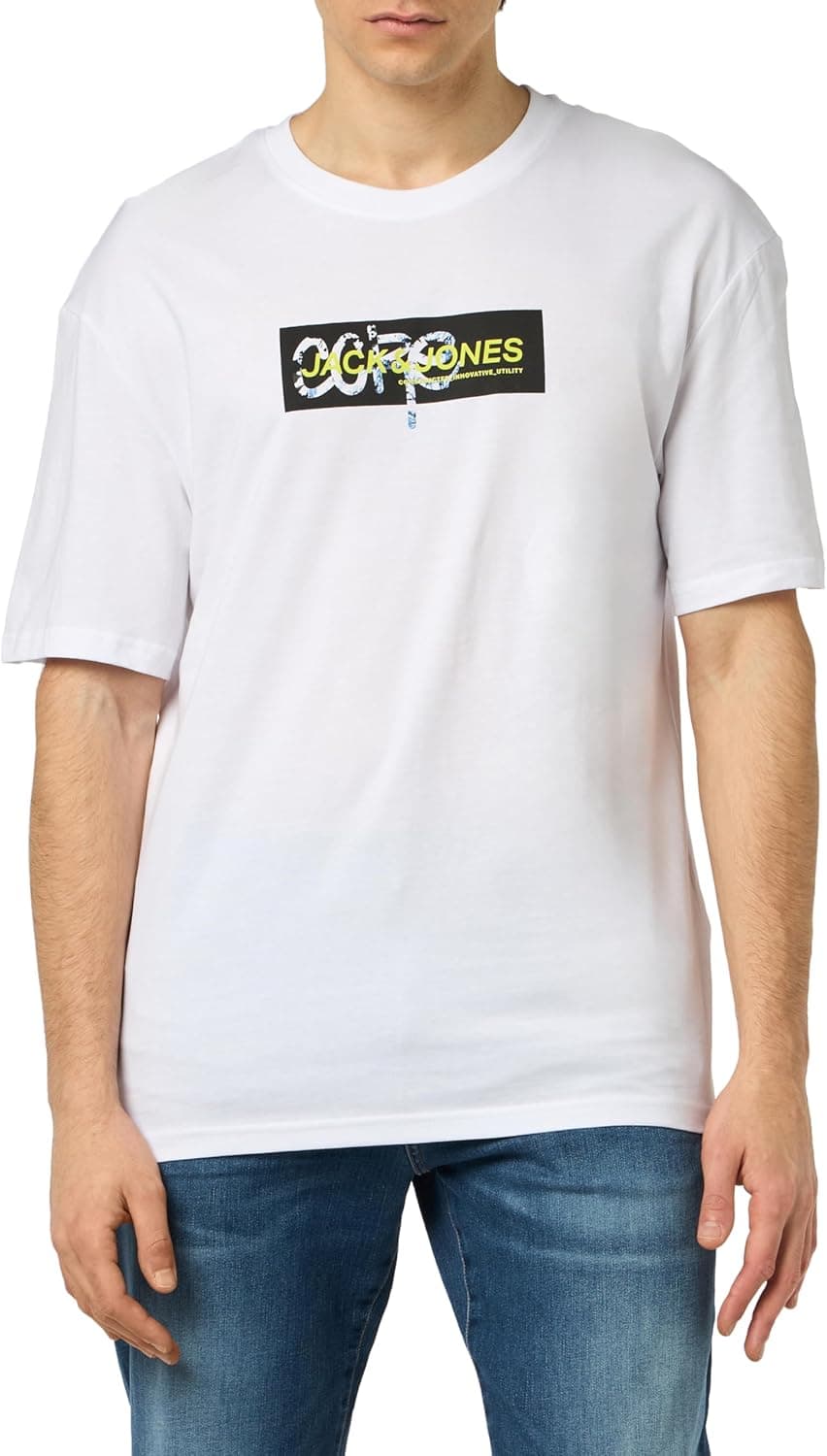 JACK & JONES Jcosummer Print tee SS Crew Neck T-shirt Homem
