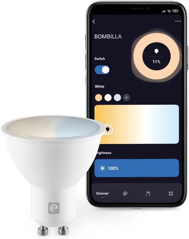 Garza ® Smarthome Lâmpada LED GU10 inteligente Wifi, luz branca neutra regulável com mudança de intensidade e temperatura. Programável, compatível com Amazon Alexa e Google Home