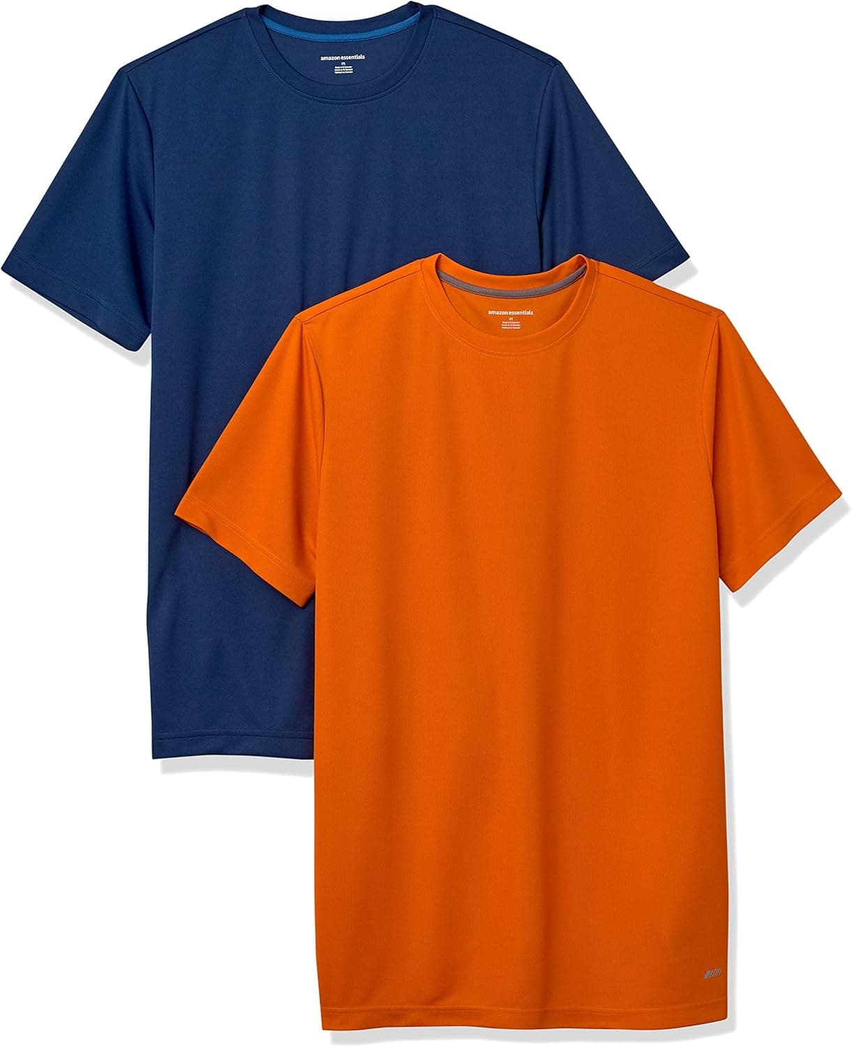 Amazon Essentials T-shirt técnica, desempenho desportivo (disponível em tamanhos grandes e longos especiais) para homem, pack de 2