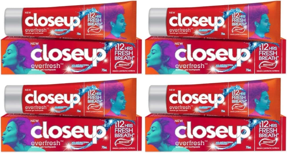 CLOSE UP - Pasta de dentes Close up - Red Hot, 90 g x 4
