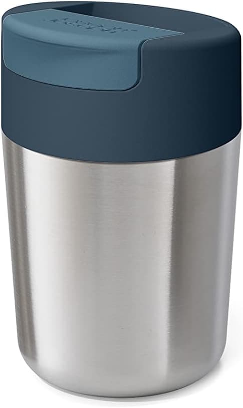 Joseph Joseph Sipp, caneca térmica para levar café e chá, copo térmico com tampa, à prova de fugas, isolante, livre de BPA- 340 ml, aço inoxidável