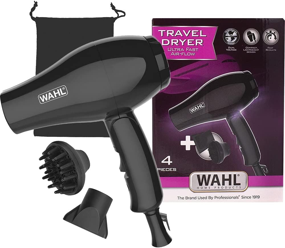 Wahl Folding Travel Dryer | Secador de cabelo dobrável portátil, 296 g
