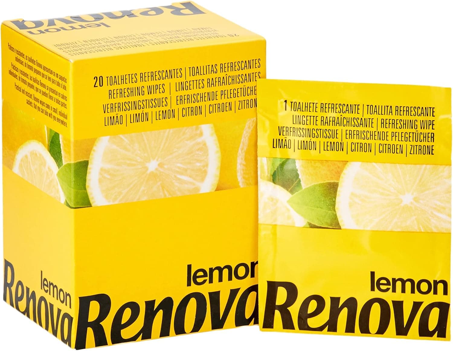 Renova Lemon Refreshing | Toalhitas húmidas com aroma a limão, 20 unidades