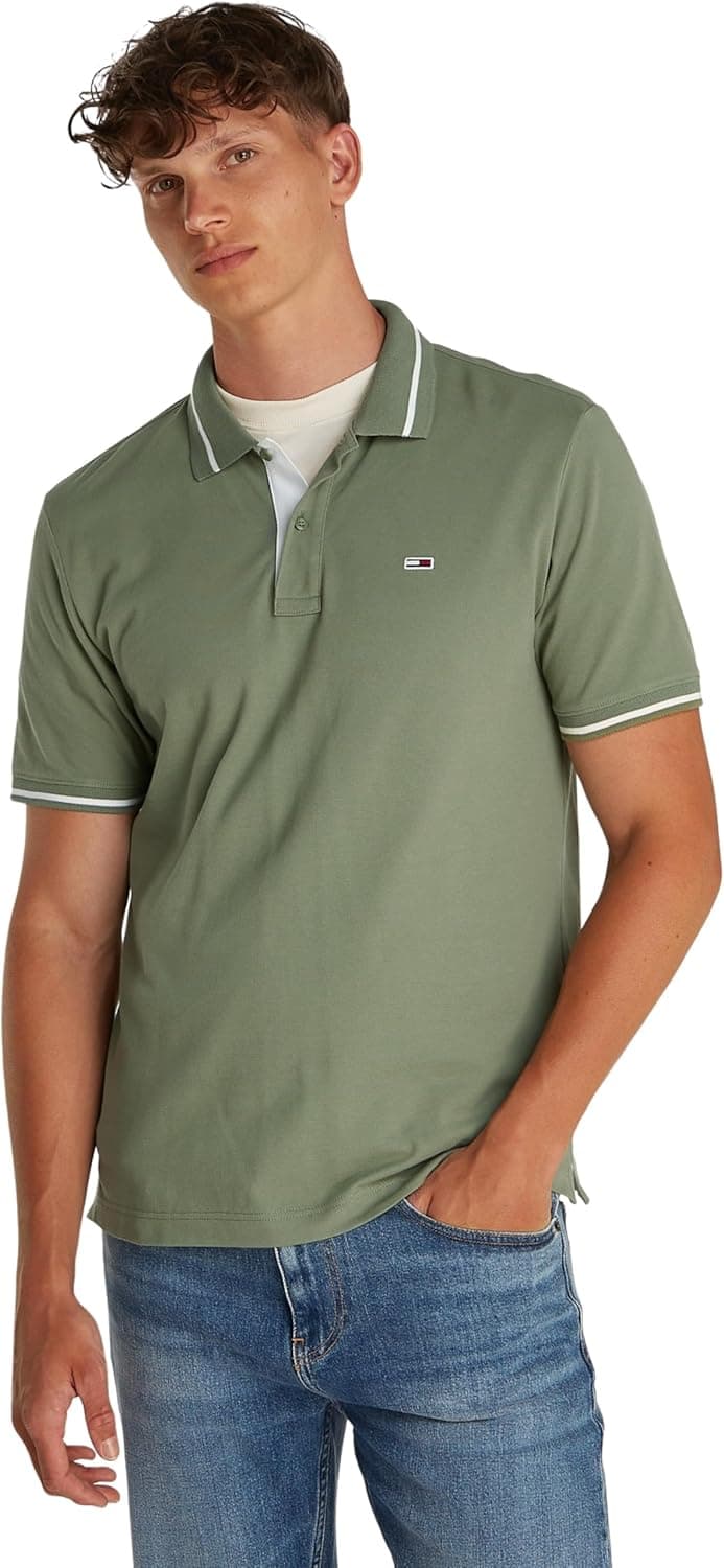 Tommy Jeans Polo de manga curta para homem Tipped regular Fit