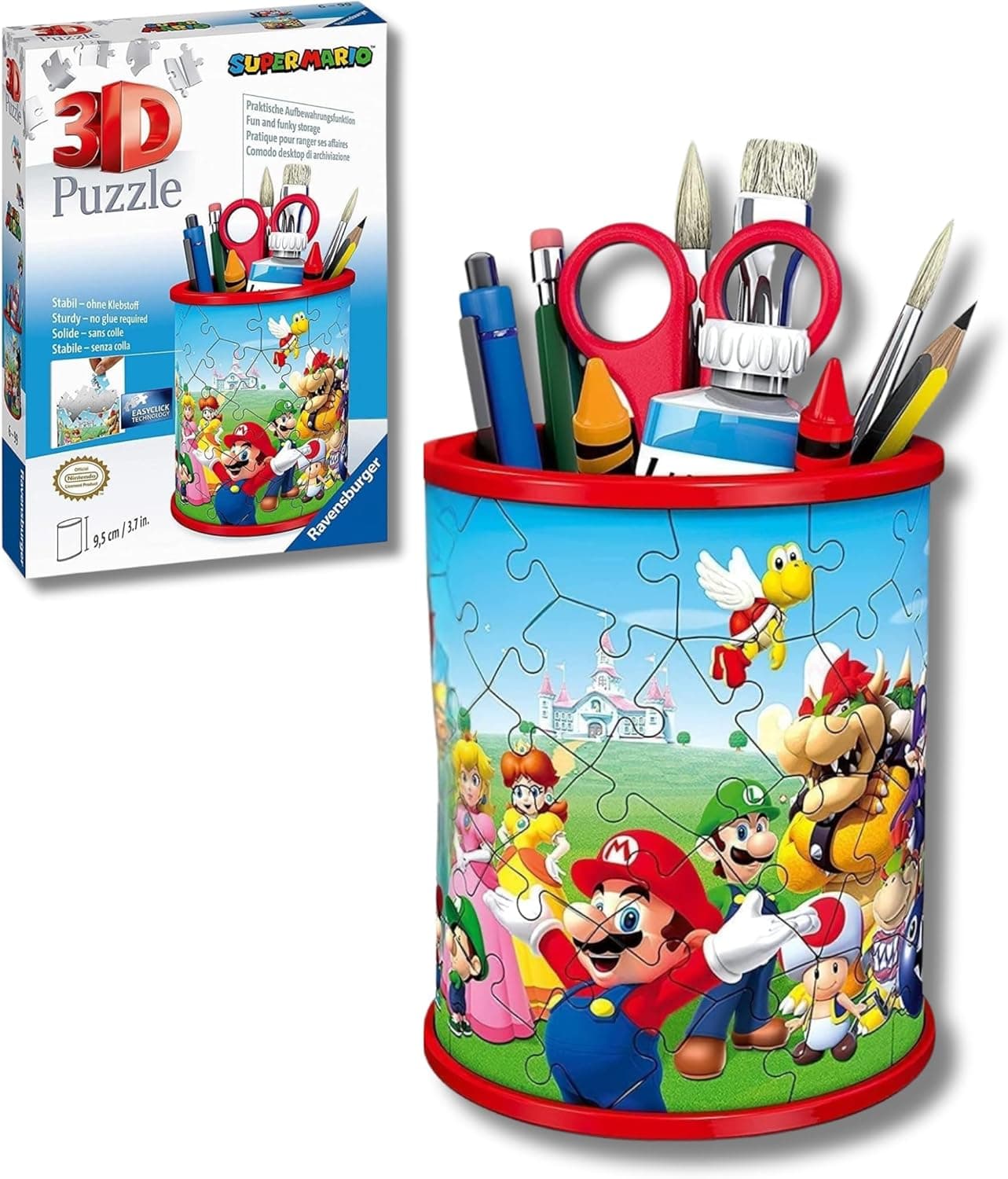 Ravensburger Puzzle 3D Mario | Porta-lápis infantil com 54 peças para montar, ideal a partir dos 6 anos