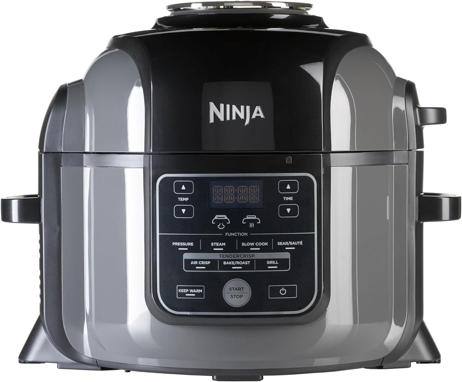 Ninja Foodi Panela elétrica multifuncional, 6 L, 7 funções em 1, panela de pressão, fritar com ar, cozedura lenta, grelha e muito mais, em aço galvanizado e preto, OP300EU