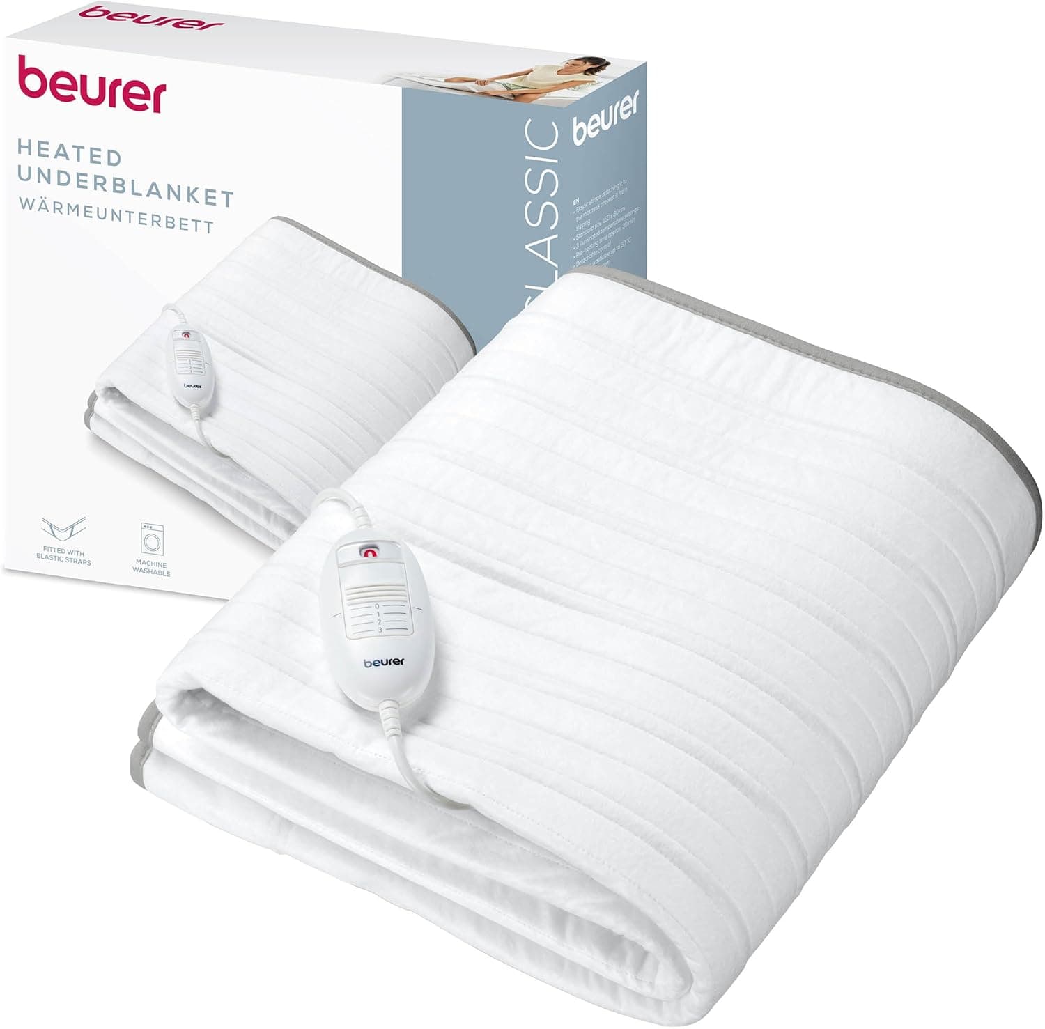 Beurer TS 17 | Manta térmica elétrica com 3 níveis de temperatura e sistema de segurança, 150 x 80 cm