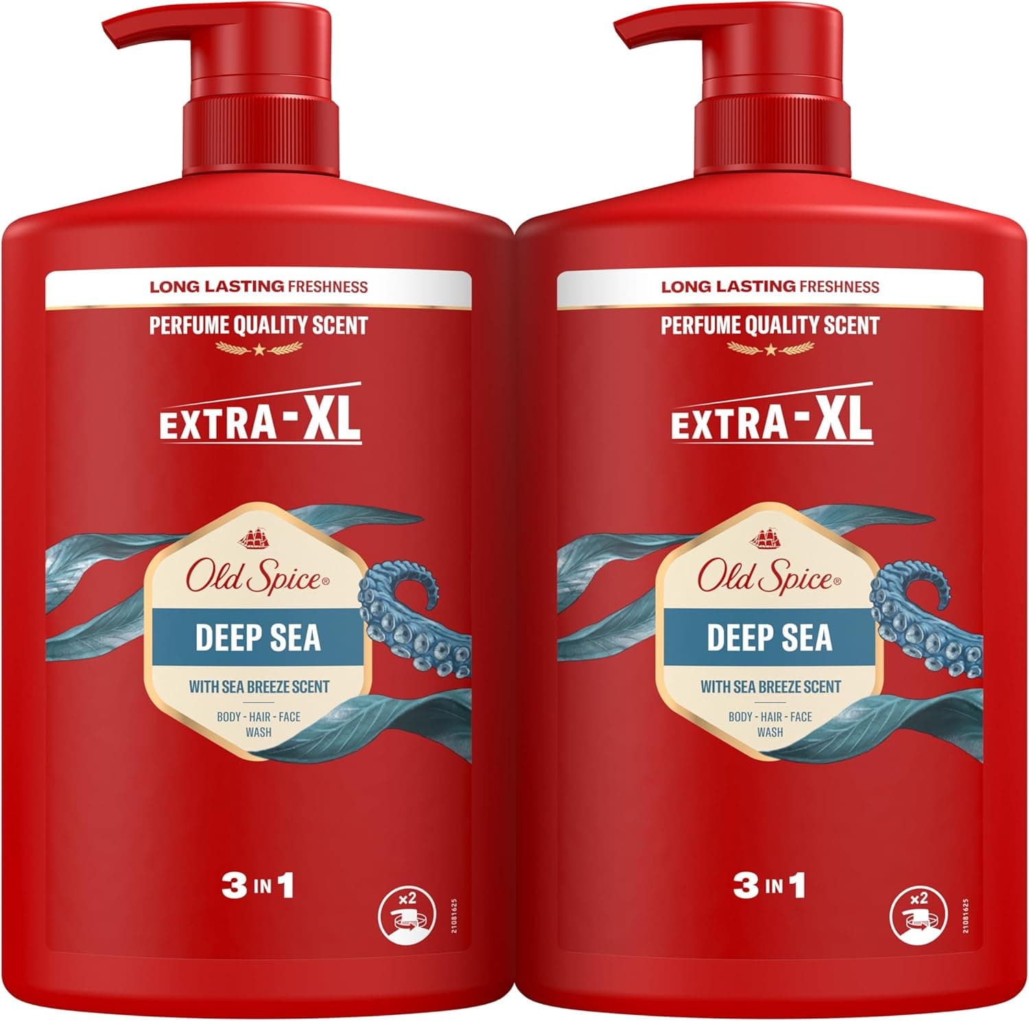 Old Spice Deep Sea Gel de duche e champô para homens 2 x 1000 ml